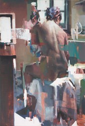 The Bather by Christian Hook - Limited Edition Stretch Canvas sized 19x28 inches. Available from Whitewall Galleries