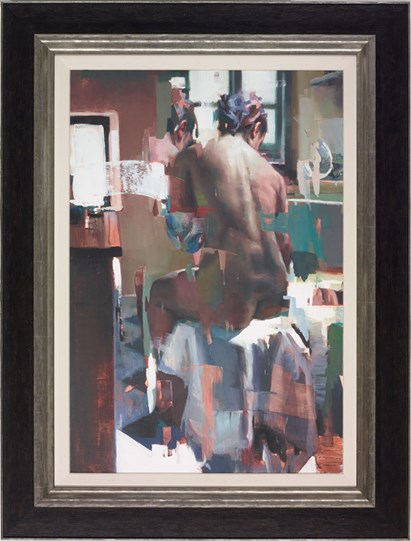 The Bather by Christian Hook - Framed Limited Edition Stretch Canvas