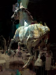 Two Greens by Christian Hook - Stretch Canvas sized 30x40 inches. Available from Whitewall Galleries