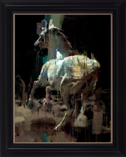 Two Greens by Christian Hook - Framed Stretch Canvas